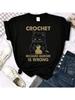 Häkeln Weil Falscher Druck Damen T-Shirts Manga Sommer T-Shirt Sommer Schlanke Tees Shirts Sport Schlank Wounisex T-Shirts