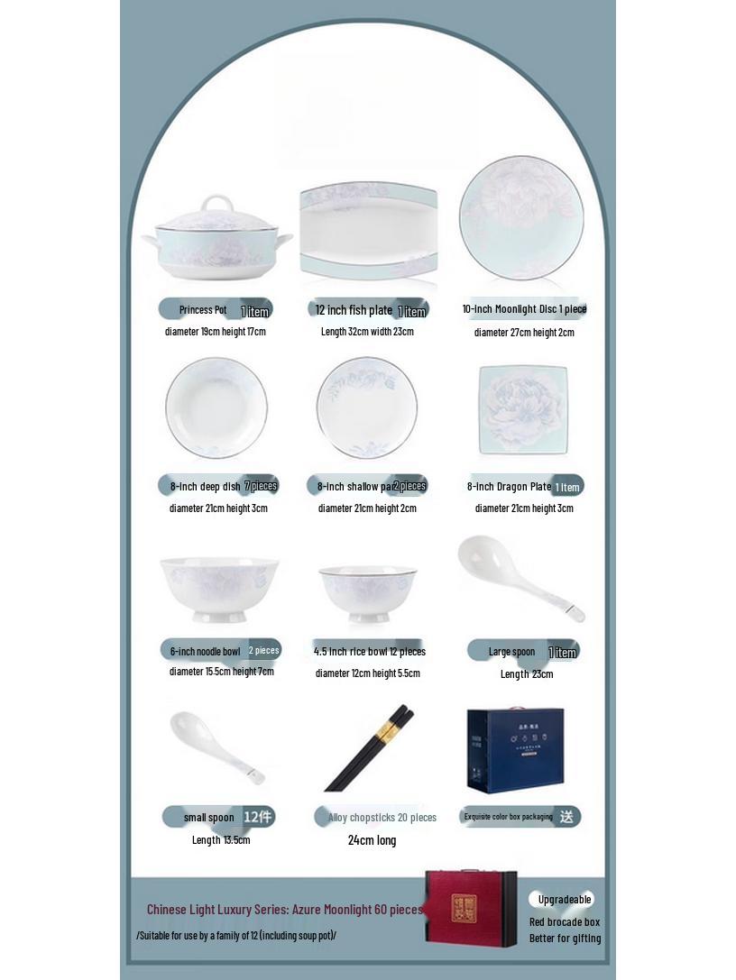 Jingdezhen Light Luxury Ceramic Dinnerware Gift Set