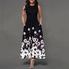 Women´s Boho Floral Vintage Maxi Dress Evening Party Beach Tunic Sleeveless Dress