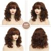 Women Blonde Brown Curly Hair Loose Fluffy Wigs With Bangs Fashion Ladies Daily Use Party Costume Heat Resistant Wig