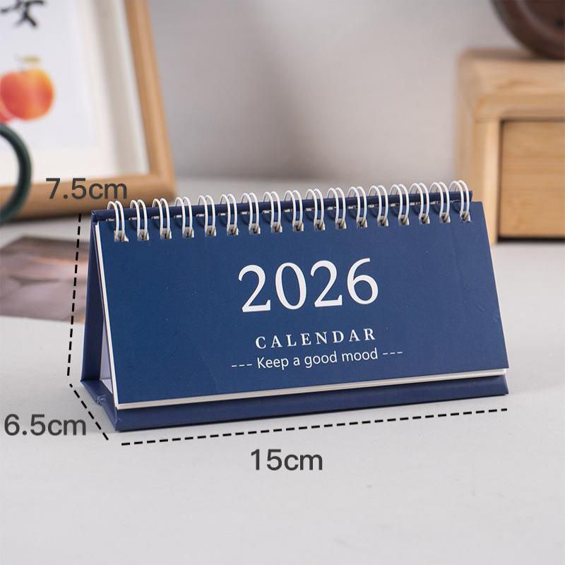 2026 Simple Style English Mini Desk Calendar Desktop Display Solid Color Portable Small Desk Calendar Desktop Decoration