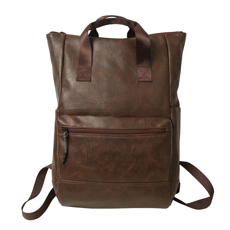 PU Backpack Men's Laptop Backpack Student Travel Commuter Bag