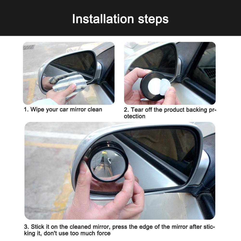 2 Stück Rundrahmen Auto Zusatz-Rückspiegel Auto Toter Winkel Rückspiegel 360 Grad Drehbar Weitwinkel Toter Winkel Spiegel