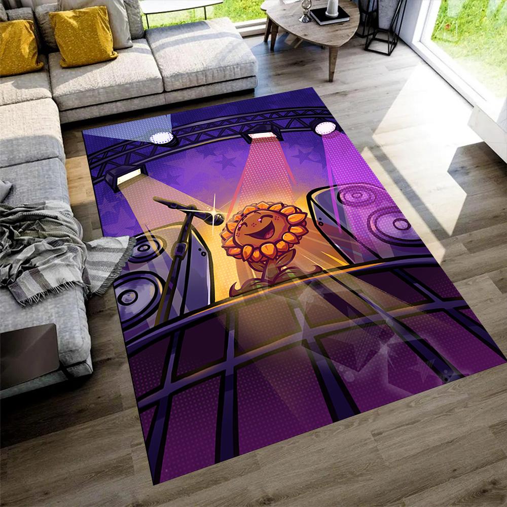 Plants Vs. Zombies Floor Mat Suitable for Decorate Room Study Room Balcony Bedrooms Anti-slip Rug Anime Office Decor