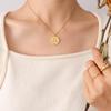 Korean Abstract Portrait Pendant Necklace - Gold Plated Titanium Steel