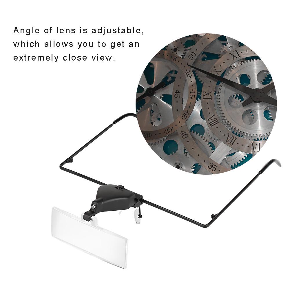 Uhrenreparatur Einzelglas Brille 1,5x / 2,5x / 3,5x Vergrößernde Lupe LED-Licht Lupe