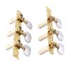 Jeffergarden Classic Guitar String Machine 2 Tuning Pegs with Gear Ratio and White Pearl Replacement for Old or Dirty Stable Construction and Long