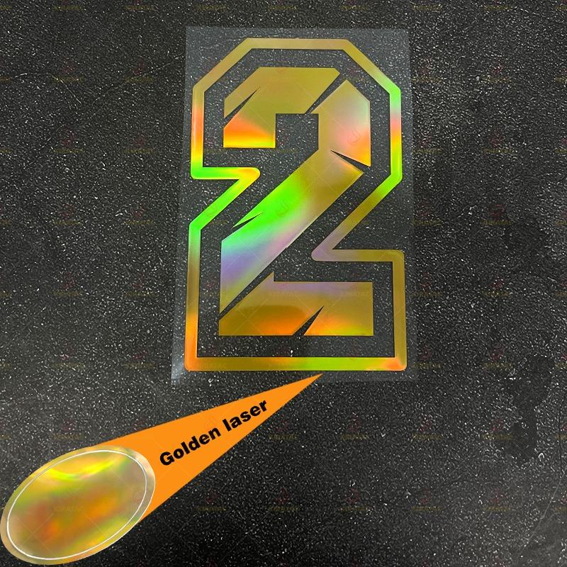 1PC Gold Laser Number 0 To 9 Motorcycle Stickers Waterproof for Motorcycle Helmet Fairing Tailbox Car Body Universal Vinyl Decal