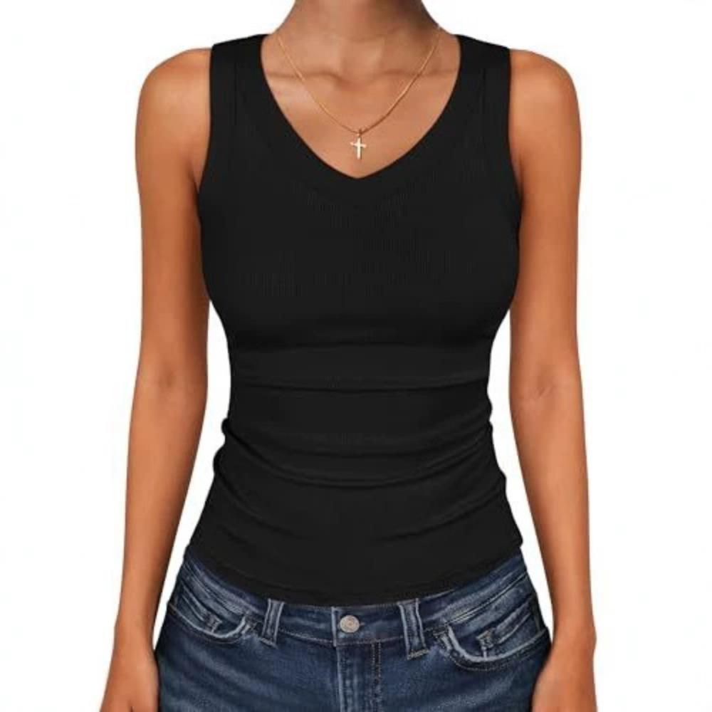 1-3 Stück Damen Geripptes Träger-Cami-Top, Eng anliegende Ärmellose Weste, Sommer-Trainings-Tanktop für Sport & Tägliche Kleidung