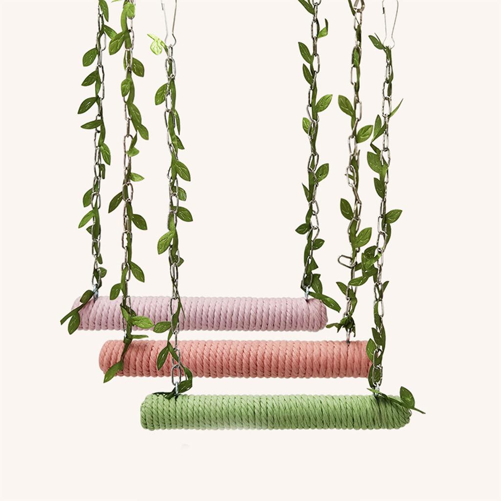 Parrots Bridge Hammock Swing Bridge Swing Standing Training Supplies Bridge Wood Hammock with Twisted Rope Toy