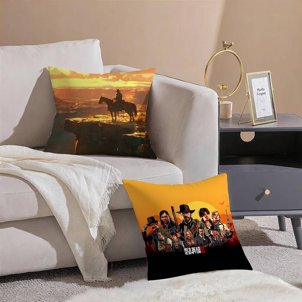 World Famous Game Red Dead Redemption-Pop Pillow Case Comfort Sofa Bed Silky Elegant Invisible Zipper Decorative Cushion Cover