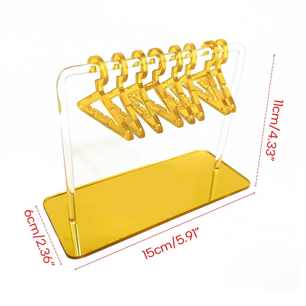Hanging Hanger-Shaped Earring Organizer Rack Acrylic Earring Bracelet Choker Storage Display Holder with 8pcs Hangers