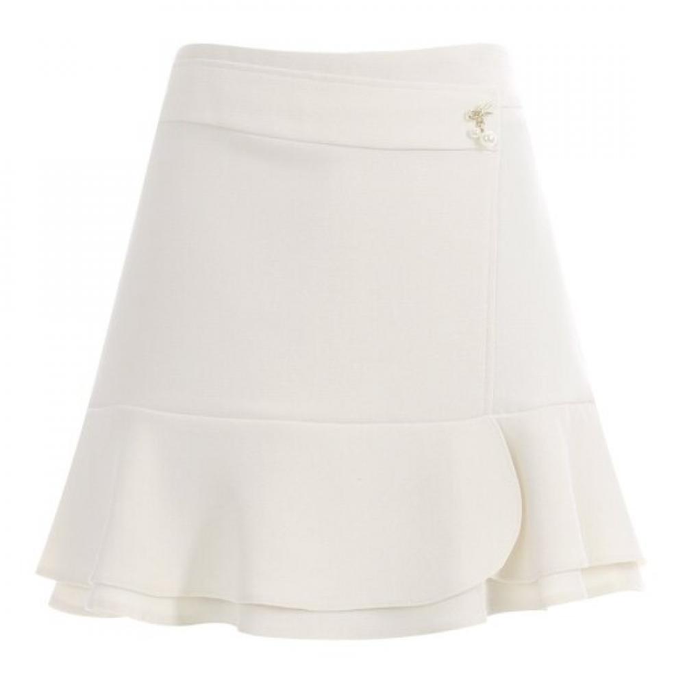 Shop Women Frill Hem Golf Skirt Ivory Ns Wsk 1355