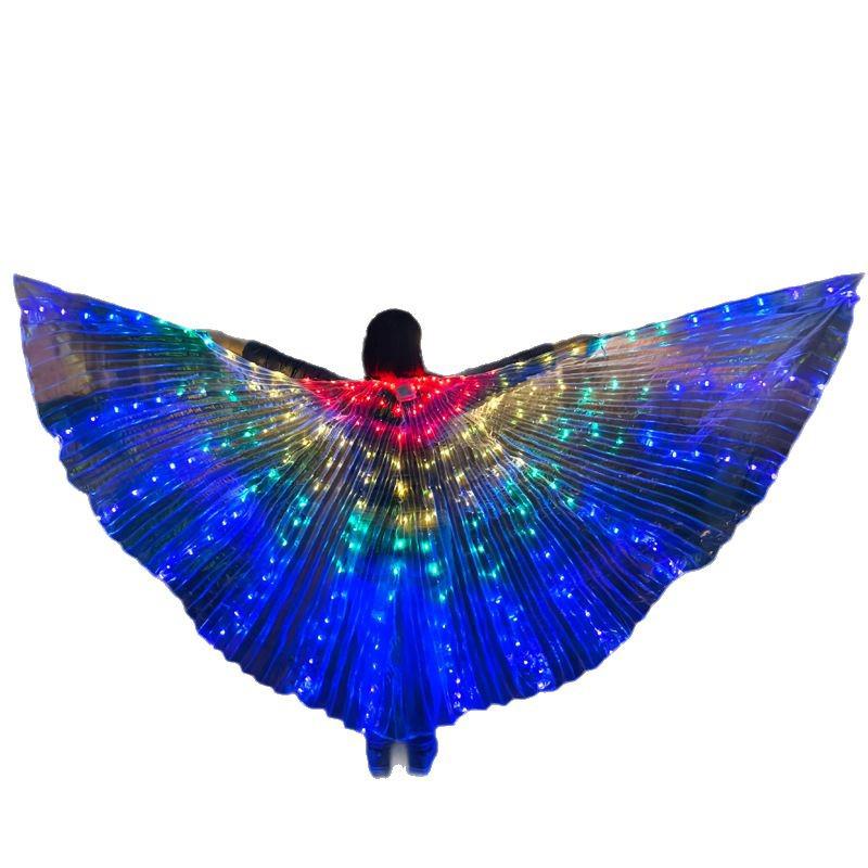 Retractable LED Luminous Butterfly Wings Costume for Halloween, Cosplay, and Performances - Adult and Child Sizes Available