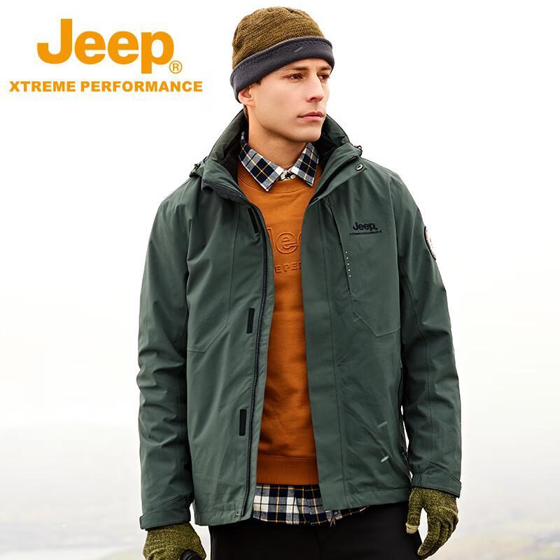 JEEP Men s Windproof Fleece Jacket 2-Piece Set 2XL