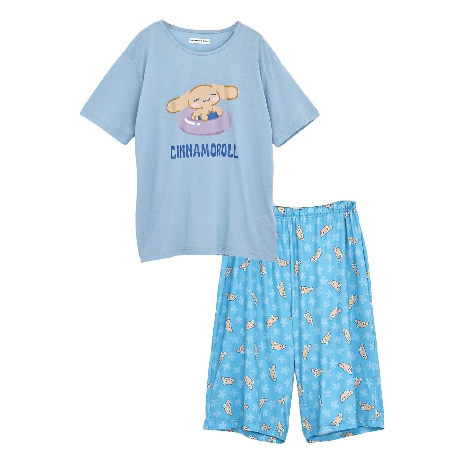 Kaitakufamily Sanrio Characters Kuromi Hello Kitty Cinnamoroll Womens Loungewear Pajamas Short Sleeve Half Pants Sun Protection Summer