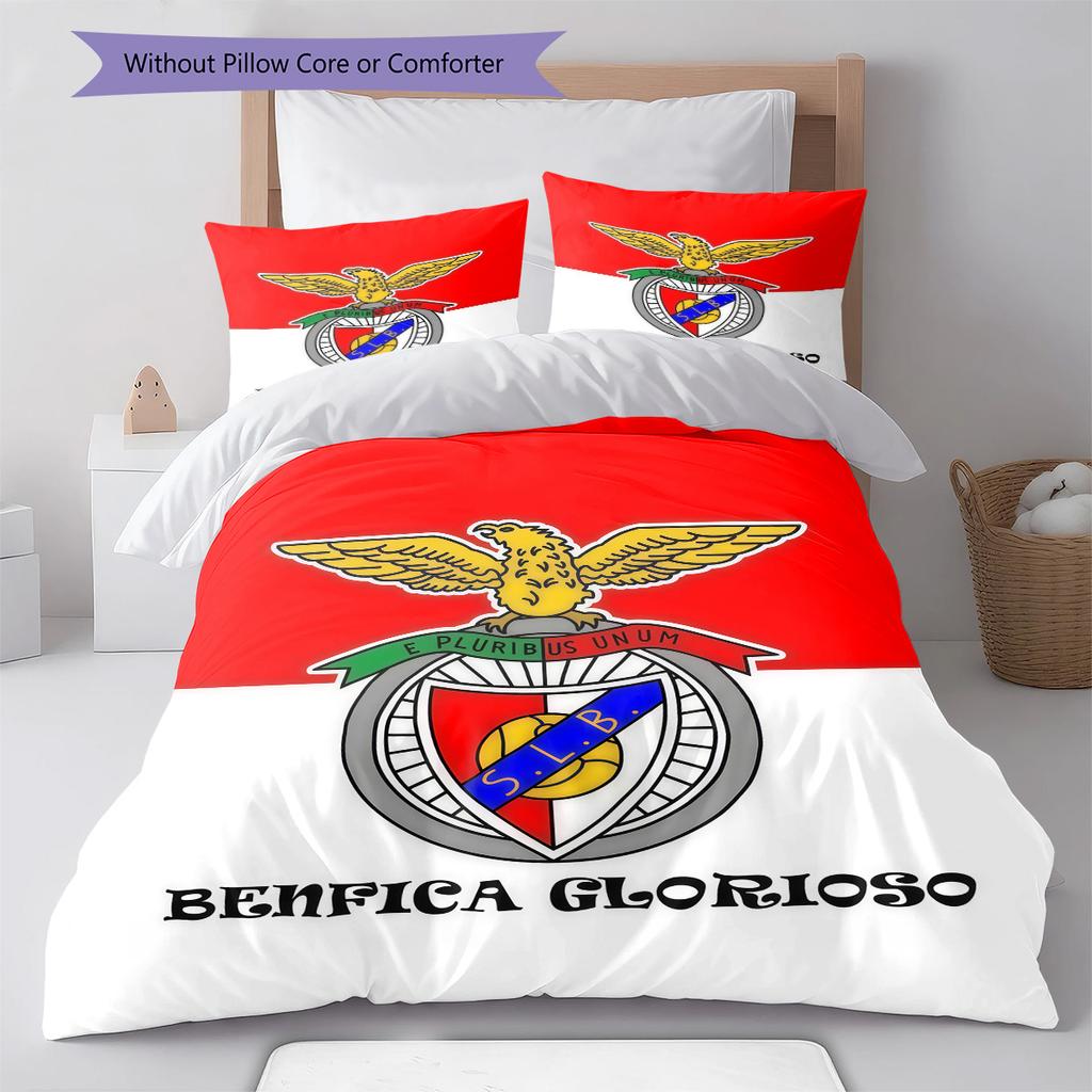 S.L. Set Copripiumino Trapuntato con Logo Benfica Federa Decorazione per la Casa Regalo di Compleanno (1 * copripiumino + 2 * federa, senza nucleo)