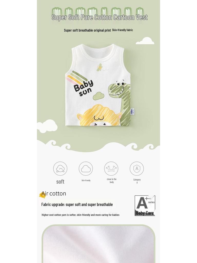 Duoxiluka Baby Summer Cartoon Sleeveless Vest