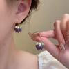 Elegant Purple Floral Pearl Summer Earrings with Versatile Design