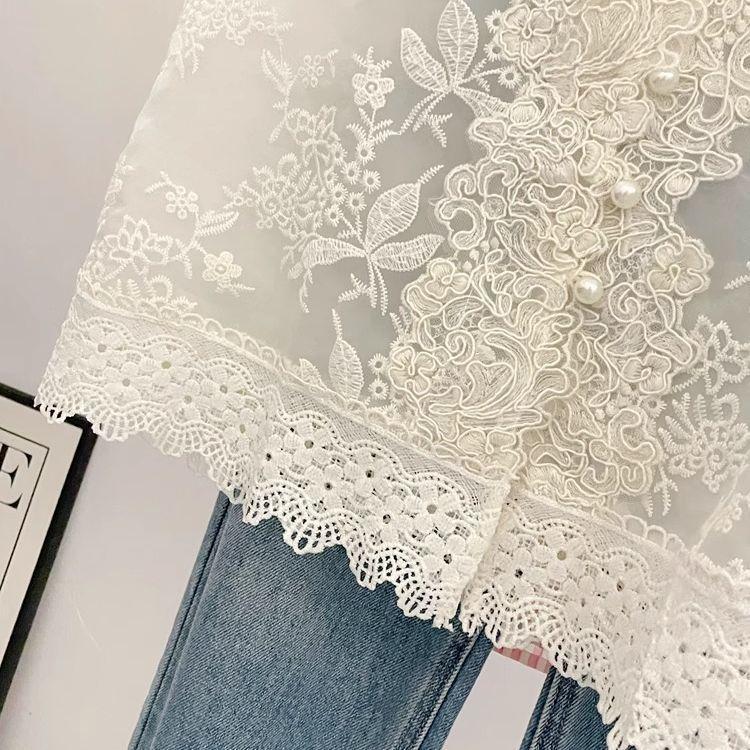 Embroidery vest embroidery 2025 new lace top high temperament gentle