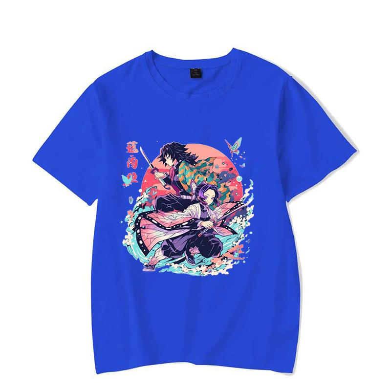 New Anime Kochou Shinobu Tomioka Giyuu Print T Shirts Women Men Casual Round Neck Tees Top Summer Cool Loose Short Sleeve