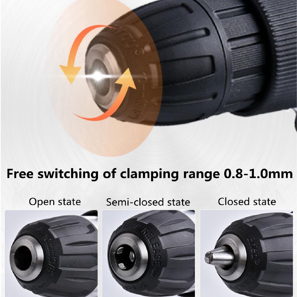 25+1 Torque 1/2pcs LI-ION Battery Dual Speed Brushless Cordless Electric Impact Drill LED Light 190mm*200mm