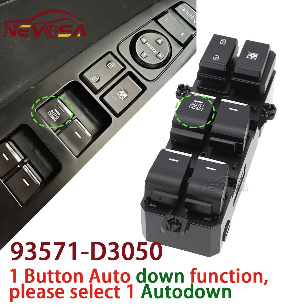 Front Left Master Power Window Switch For Hyundai Tucson 2016 2017 2018- 93571-D3050 93571-D3000 Lifter Glass Button 1 AUTO Down