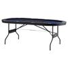 10 Player Foldable Poker Table, Blackjack Texas Holdem Poker Table with Padded Rails and Stainless Steel Cup Holders, Portable Folding Card Board Game