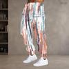 Men S Plus Size Printed Drawstring Waist Jogger Pants With Side Pockets Cuffed Ankle Long Trousers