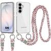 Case for Samsung Galasy S26, Transparent Rigid Shockproof Protection with Pink Cord