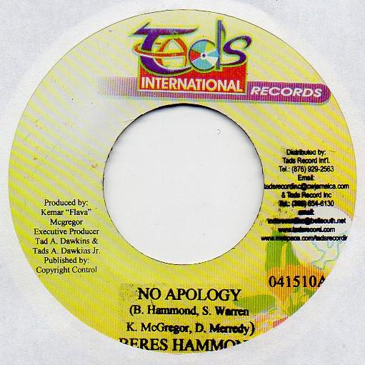 

7inch Record BERES HAMMOND / MAXI PRIEST - No Apology / Like An Angel 041510 Tad s Internati Jamaica Reggae, Ska & Dub Used