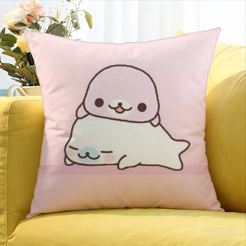 Cute M-Mamegoma Seal Various Sizes Square Pillow Case For Car Home Bedchamber Decor