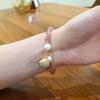 Natural Freshwater Pearl Strawberry Crystal Bracelet Bangles Women Fashion Jewelry Accessories Gift