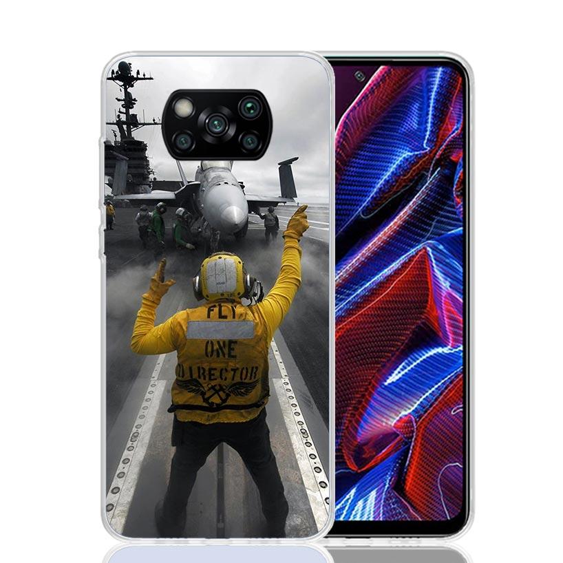 Military Aircraft Warship Fighter Case Phone Cover for Xiaomi Redmi Note 10 9 9S 8 8T 7 5 Pro Mi 12T 11T 10T 9T 12 11 Lite A3 A2
