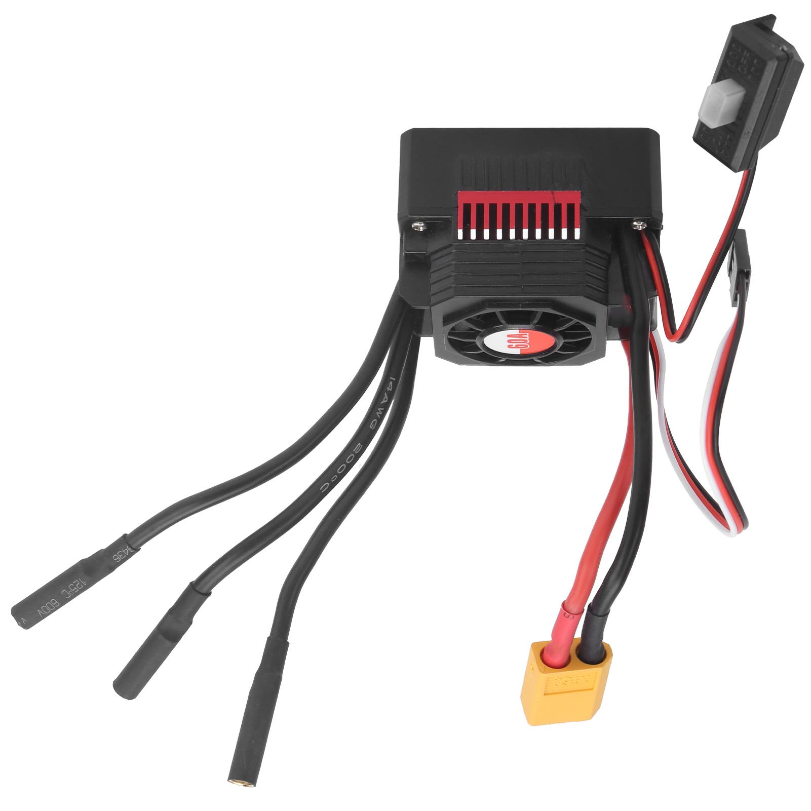 

SURPASSHOBBY 60A Waterproof Brushless ESC with XT60 Plug for 10 RC Car Model