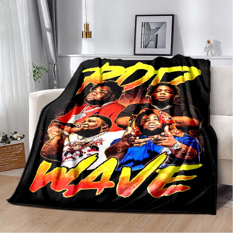 Hip Hop Rapper Blanket Rod Wave Flannel Blanket Soft Warm Throw Bedroom Decor Napping Couch Sofa Bed Chair Cover for Boys Girls