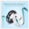 Elegant 6MM Beveled Ceramic Ring with Zirconia Inlay - Versatile Unisex Design