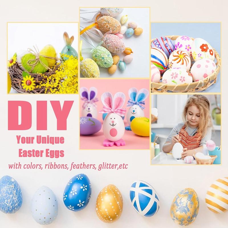 10-50pcs Easter Foam Egg White Styrofoam Fake Eggs Kids Painting Handmade Spring Easter Party Home Decoration DIY Wreath Craft