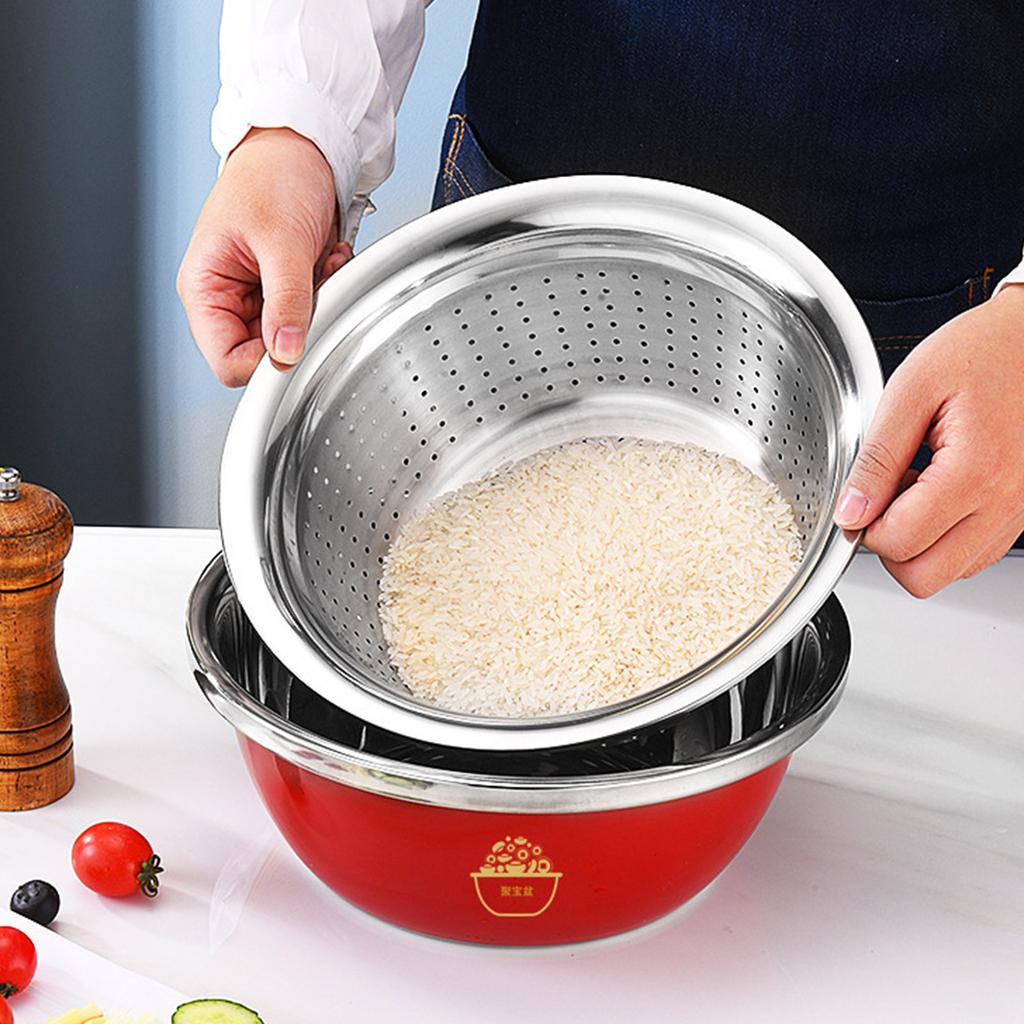 Robust Stainless Steel Basin with Drain Lid Perfect For Party Preps Shredding And Chopping Basin Ideal For Home Chefs