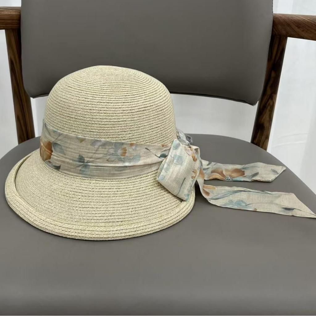 Summer vacation straw hat female seaside outing sunshade sunscreen bucket hat beach hat sun hat