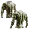 2026 Men's Human Muscle 3D Print Long Sleeve T-shirt Fashion Cool Daily Fitness Tee Outdoor Street Casual Apparel