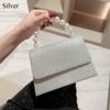 Pearl Chain Shoulder Bags Luxury Purse Gold Bright Silk Evening Bag Women Elegant Fashion Banquet Clutch Female Handbag