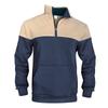 Lässiges Herren Sweatshirt mit Farbblockdesign, locker, übergroß, Stehkragen, Reißverschluss