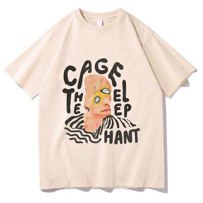 2024 Retro Sudaderas T-shirt Käfig Der Elefant Grafik Druck Grunge T-shirt Sommer Baumwolle T-shirt Unisex Mode Punk Tees
