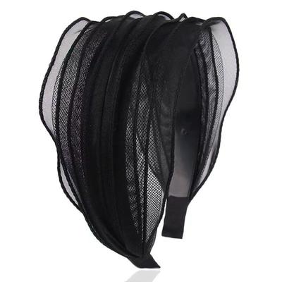 Spring and Summer Mesh Pleated Wide-brimmed Headband Women New Hairpin Headband Daily Clothing Fashion Matching Head Band