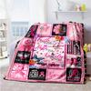 Pink Personalized Text Blanket Gift Customizable Blanket Durable Comfort Throw For Living Room Livingroom Bed Bedding Ideal for All Seasons