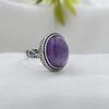Amethyst Silver Ring, February Birthstone Jewelry, 925 Sterling Silver Handmade Jewelry, Unisex Ring Ar8949
