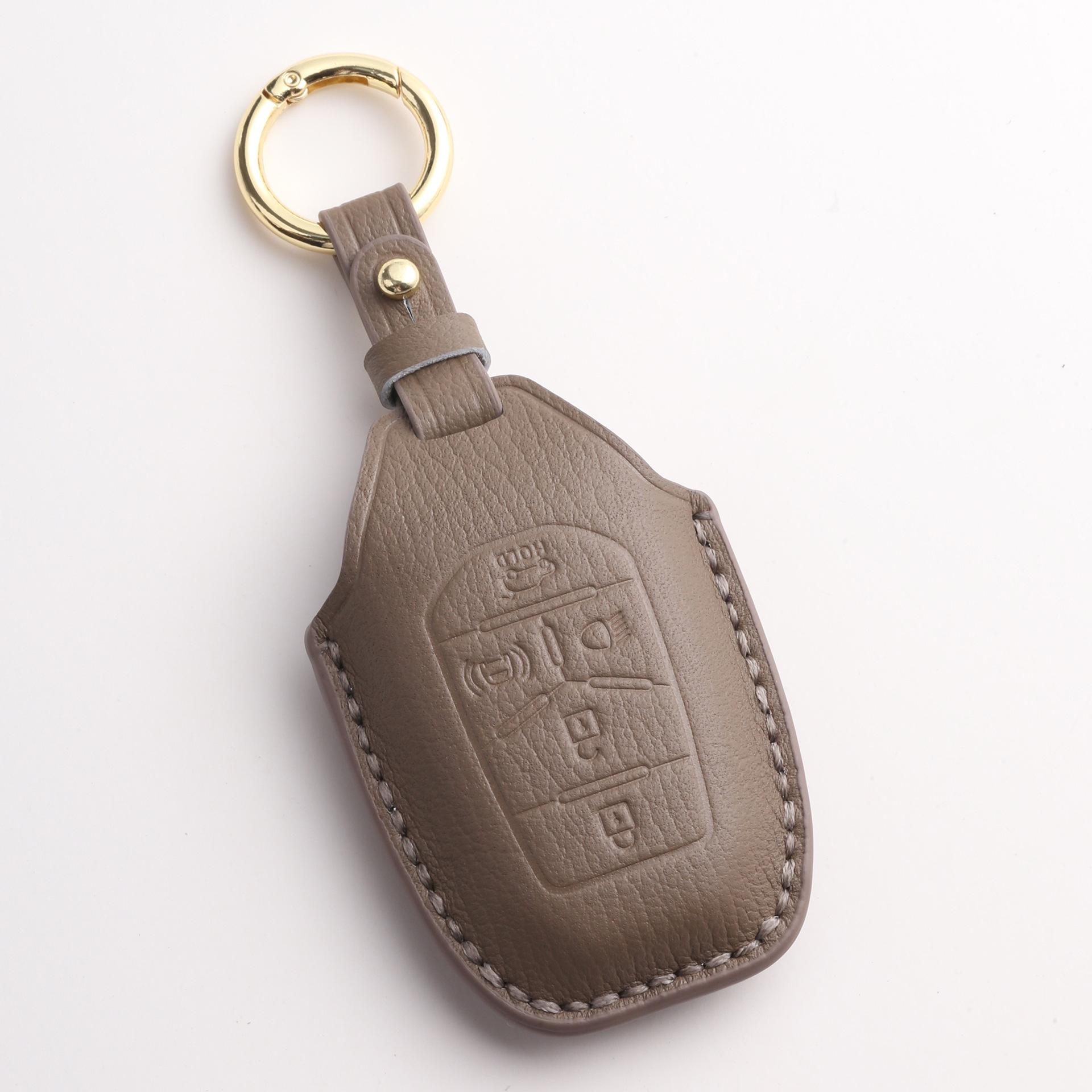 

The Key Cover Is Suitable For Shuanglong Key Bag Ssang Yong Motor Handmade High-End Cowhide Keychain. коричневый