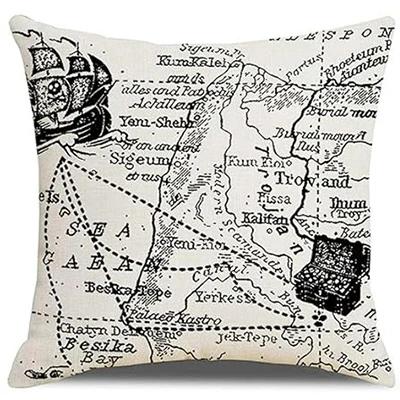 Nautical Dcor Pillowcase Compass And Anchor Cushion Cover Marine Style Home Dcor Linen Pillowcase 45X45Cm