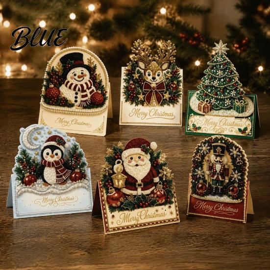 Faux Pearl Art Handmade Xmas Kit 3D Kit DIY Christmas Card Pop-Up Snowman Projects Santa